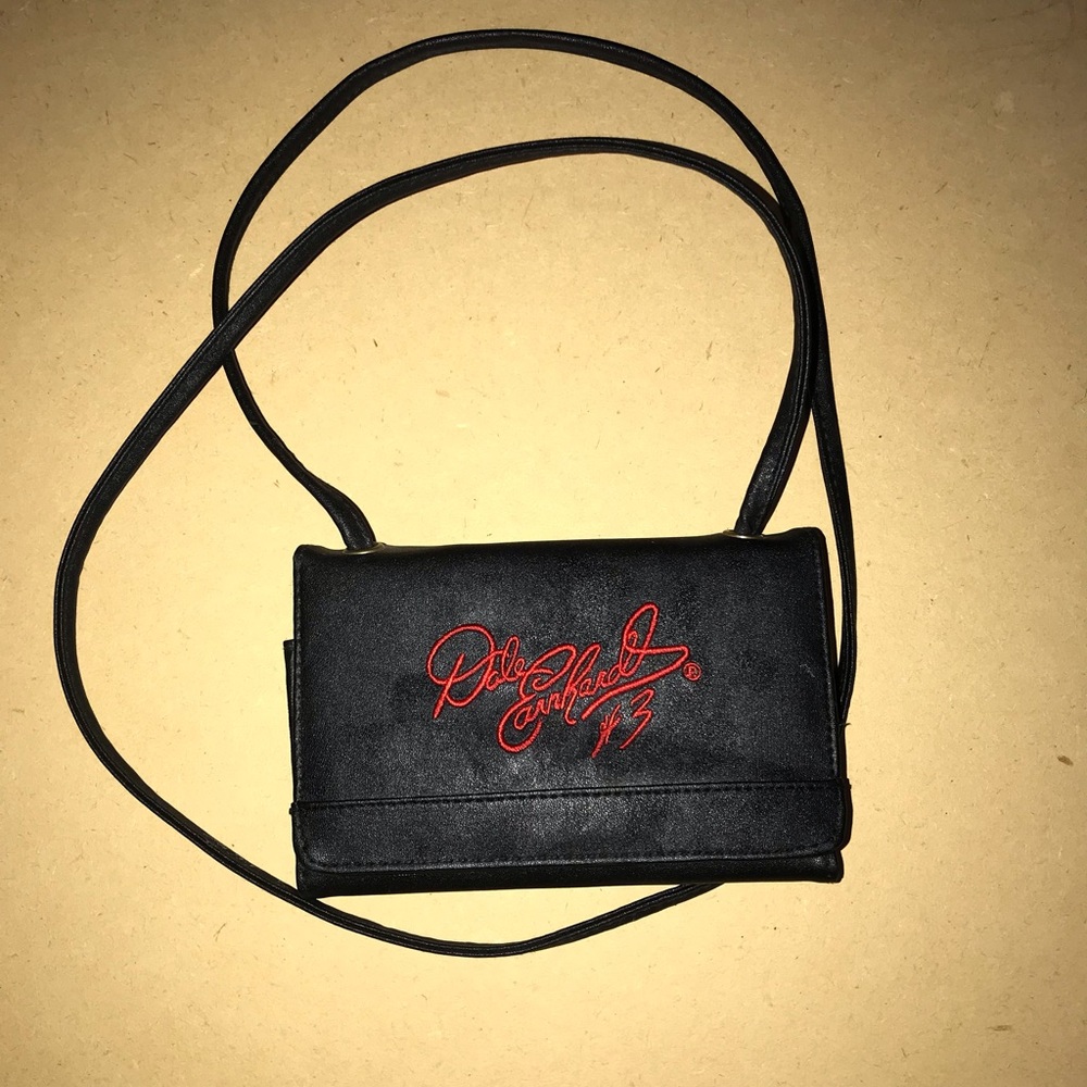 NASCAR Dale Earnhardt #3 Black strapped clutch hand wallet purse w/ photo holder